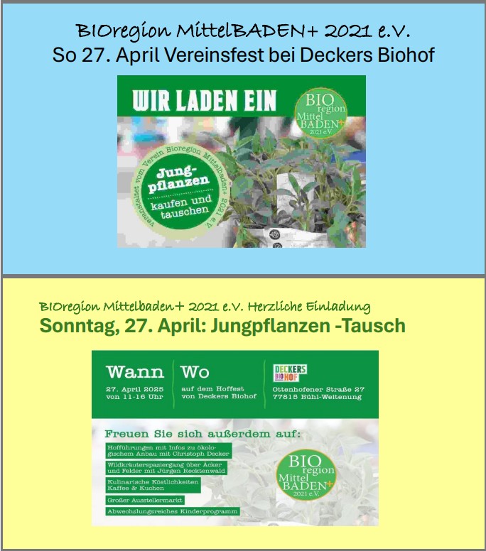 Vereinsfest Bioregion Mittelbaden+ 2021 e.V. mit 🌱Jungpflanzentausch